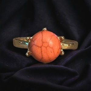 Vintage coral stone ring